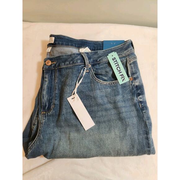 Market & Spruce NWT Aspen Jeans Womens 24W Blue Straight High Rise Stitchfix - Picture 1 of 15